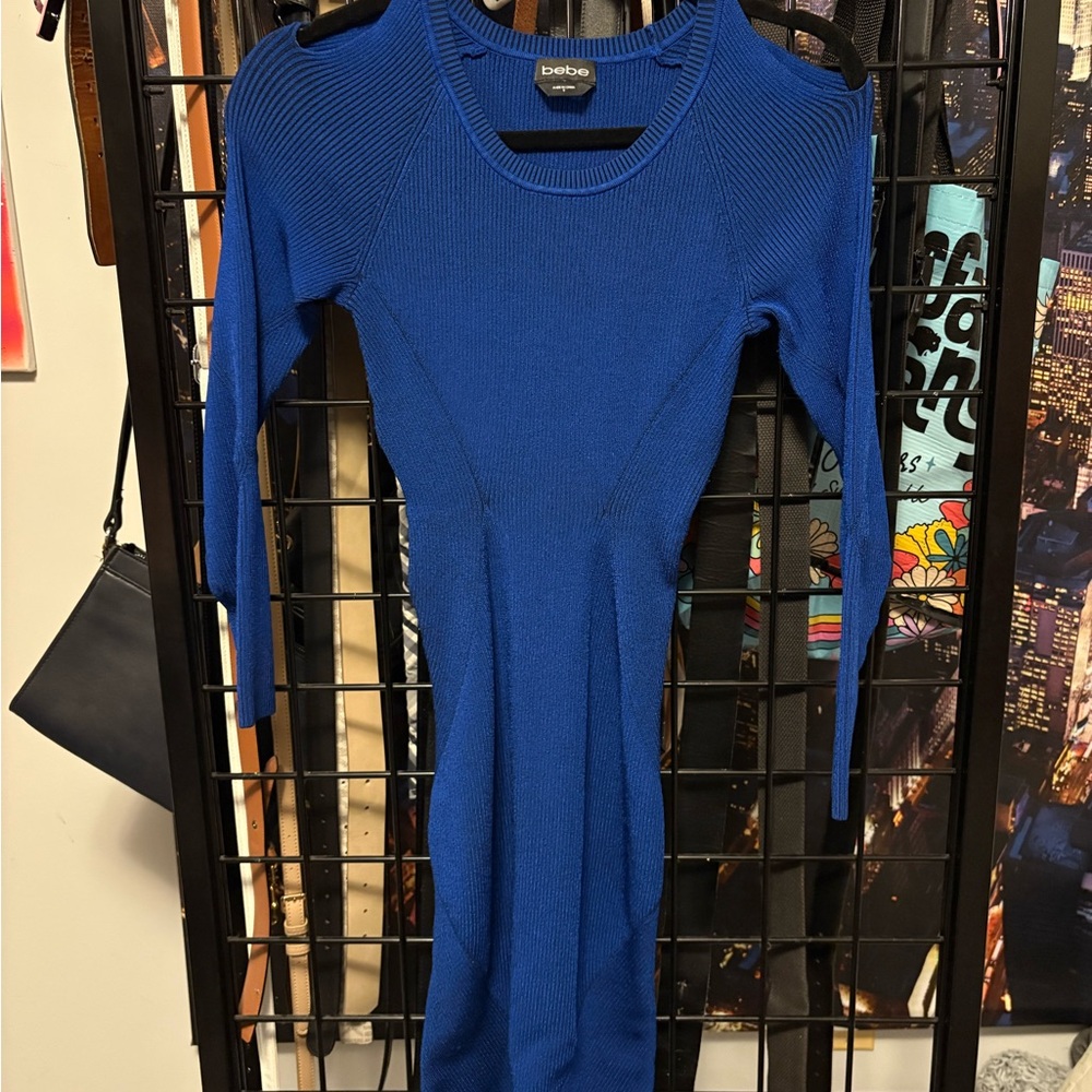 Bebe Royal Blue Long Sleeve Dress